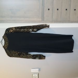 Black 100% wool with stylish gold rings